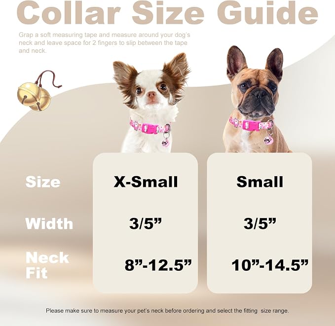 Small Dog Collar with Bell，Nylon - Image 4