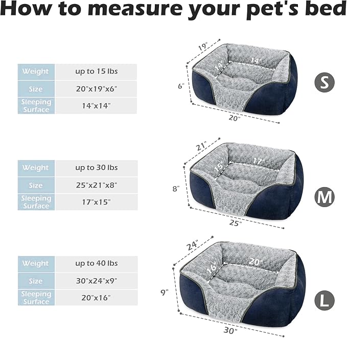 INVENHO Medium Dog Bed Rectangle Washable Orthopedic Soft Calming Sleeping - Image 3