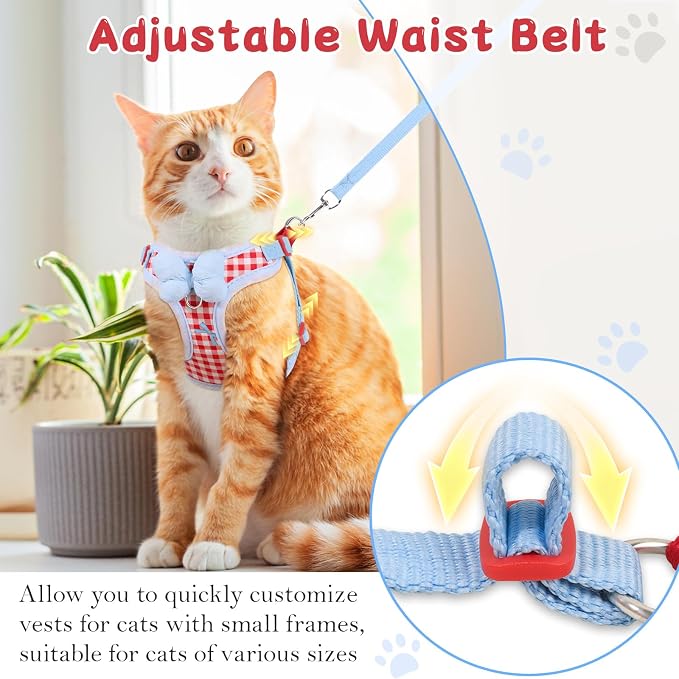Cat Vest Harness and Leash Set for Walking Escape Proof, Adjustable Kitten - Image 5