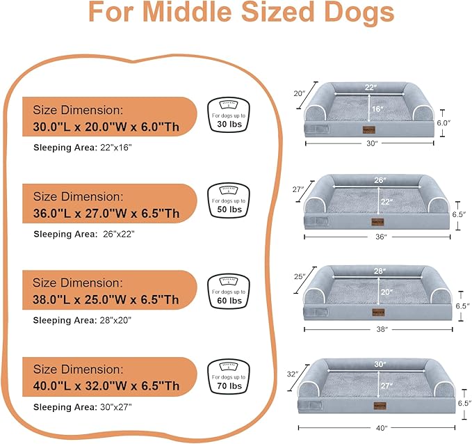 Large Dog Bed Orthopedic Washable: Beds Bolster XL Bed Large Big Dogs Egg Crate - Image 6