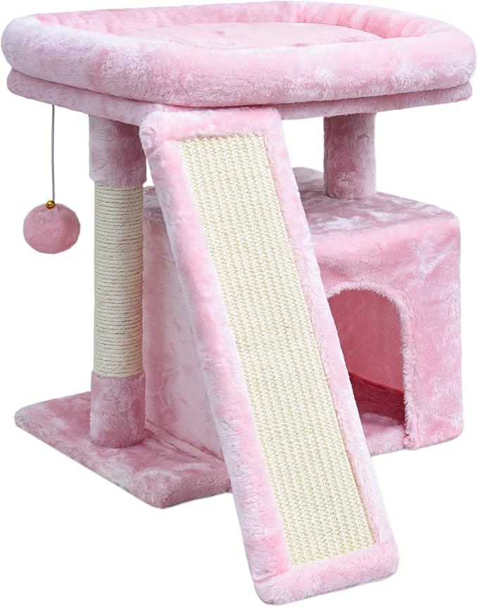 Small Pink Cat Tree for Indoor Cats, Cute Cat Tower by SIYIPURR