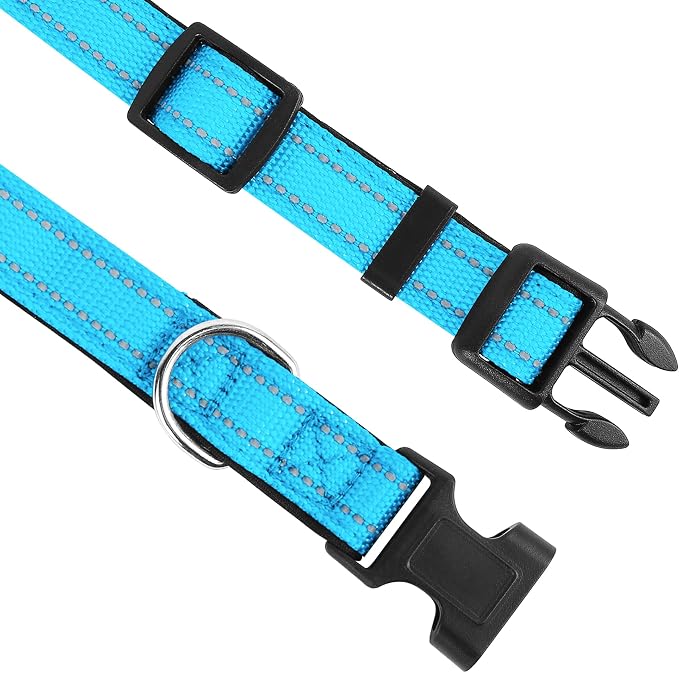 Reflective Dog Collar, Adjustable Soft Neoprene Padded Nylon Pet Collars - Image 3