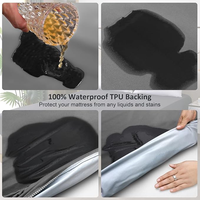Waterproof Mattress Protector Queen, Fitted Sheet Style Breathable Mattress - Image 3