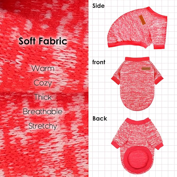 1 Pc Dog Sweaters for Small Dogs Girl Boy Winter Fleece Clothes Warm Soft Dog - Image 5