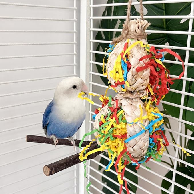2PCS Bird Foraging Toys, Parrot Shredding Chewing Shredder Hanging Toys - Image 4