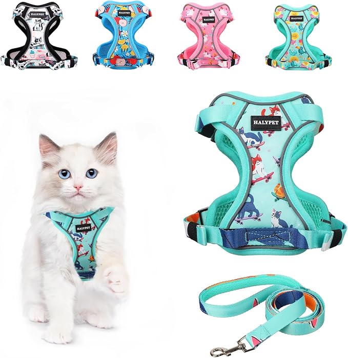 Halypet Cat Harness and Leash Set Cute Escape Proof Vest Harness by DOMoreWithYourPet