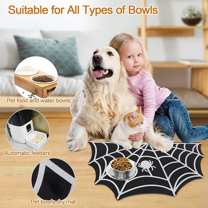 Halloween Pet Mat for Food and Water, Pet Feeding Mat for Dog Cat Bowl - Image 7