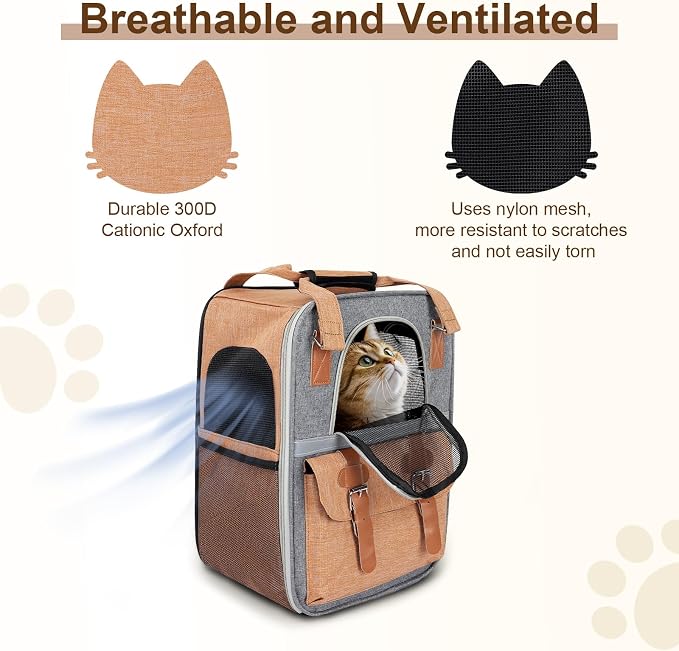 ‌YooxArmor Cat Carrier Backpack, Airline Approved Mesh Dog Backpack - Image 4
