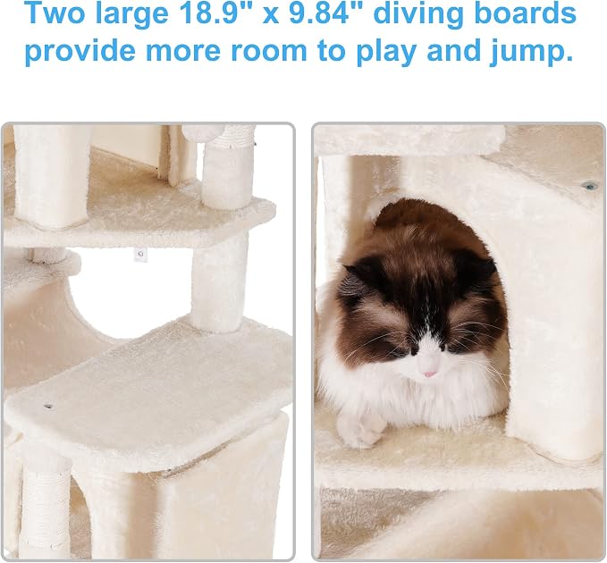 Hey-brother Cat Tree, 71 inches XL Large Cat Tower - Image 5