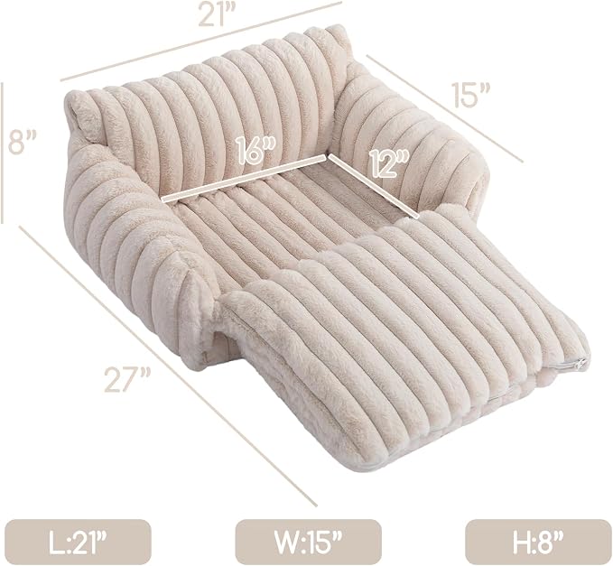 Hollypet Cat Bed Fluffy Plush Mutifuctional Double-Layer Soft Pet Couch - Image 3