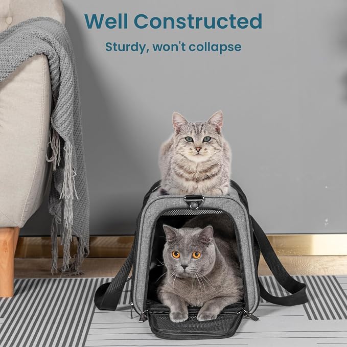 19 x 12 x 12 Large Cat Car Carrier – Roomy Escape-Proof Cat Car Seat - Image 7
