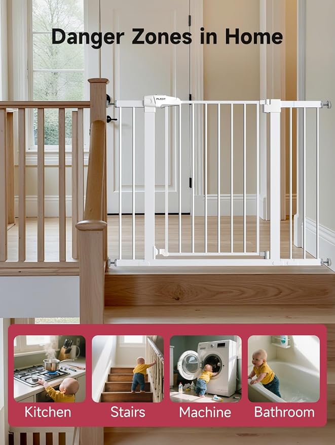 36.2" Extra Tall Baby Gate for Stairs, 29.5-46" Wide Dog Gate for Doorways - Image 4