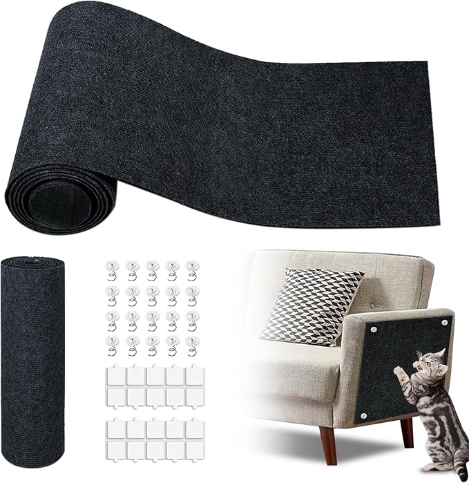Cat Scratch Mat, 118.5"x17.4" Trimmable Self-Adhesive Cat Scratch Furniture by GMEZZO