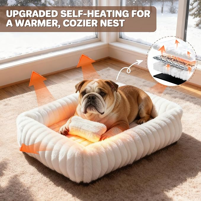 Dog Bed for Small Medium Size Dog, Washable Self Warming Dog Cat Beds for - Image 2