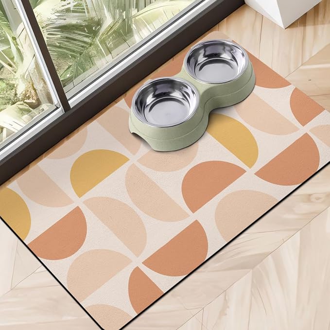 Dog Food Mats for Floors Absorbent, Pet Cat Food Mat by Cuslnox