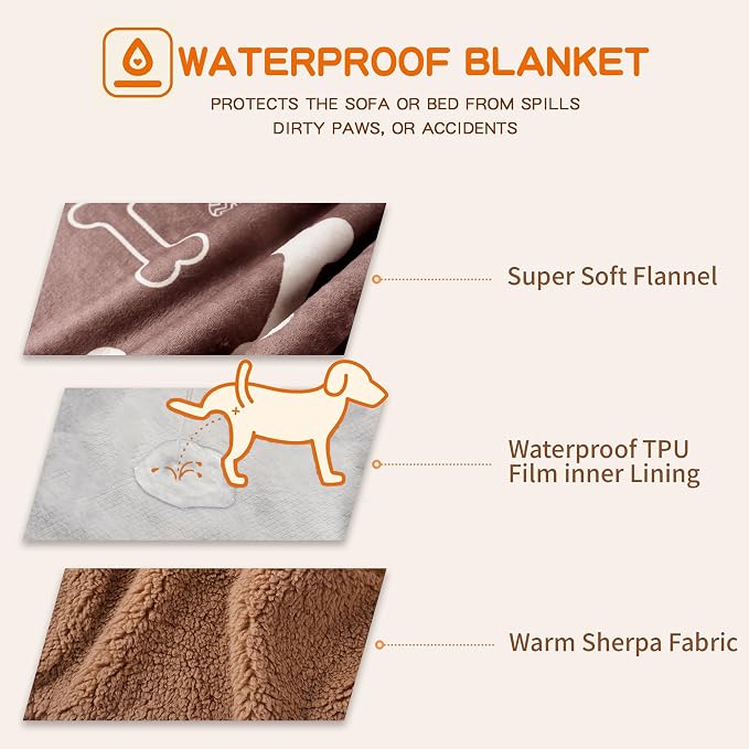 Waterproof Dog Blankets Pet Blanket, Soft Fluffy Sofa Car Bed Protector - Image 3