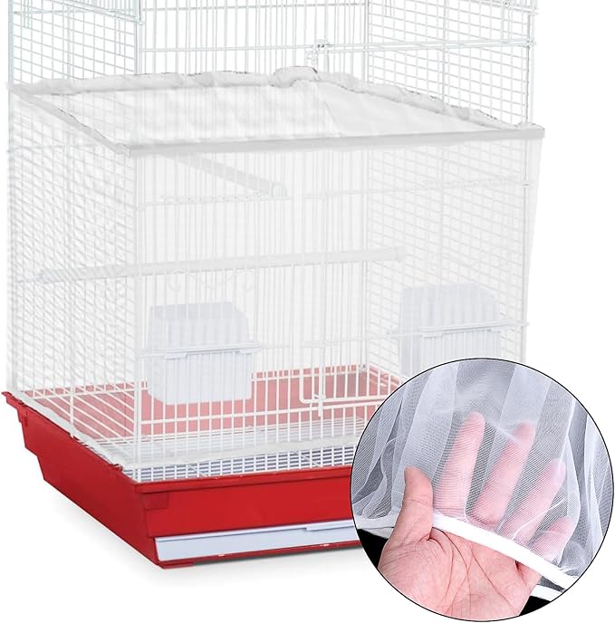 Sibba Bird Cage Seed Catcher Airy Gauze Guard Catcher Parrot Nylon Mesh Net - Image 7