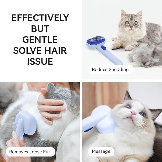 aumuca Skin Friendly Self-Cleaning Slicker Brush - Image 5