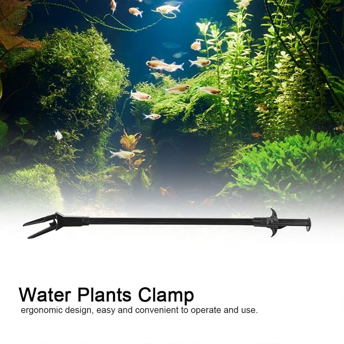 Aquarium Tweezer, 19.7 inch Aquarium Tongs, Water Plants Algae Plastic Clamp - Image 3