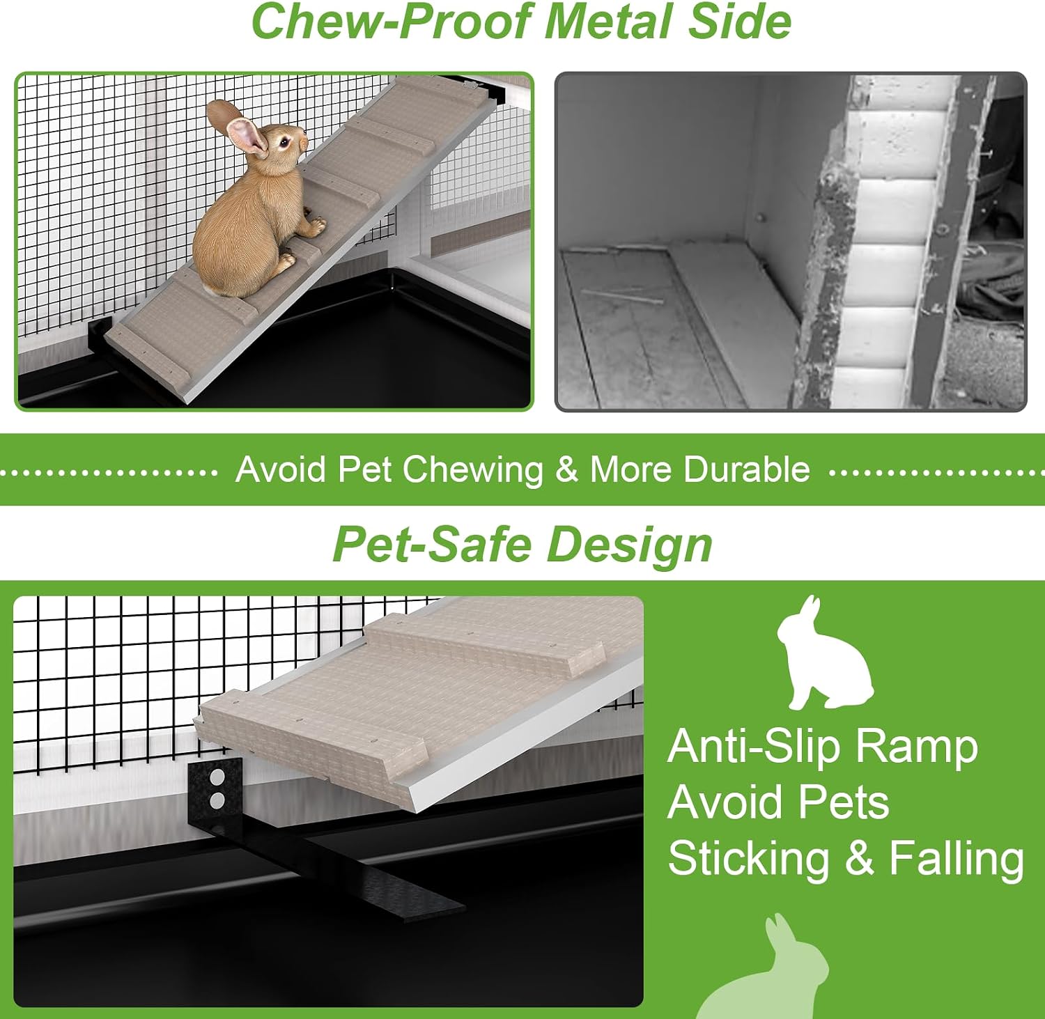 2-Story Wooden Rabbit Hutch with 6 Lockable Wheels - GlobalHabitat Supply