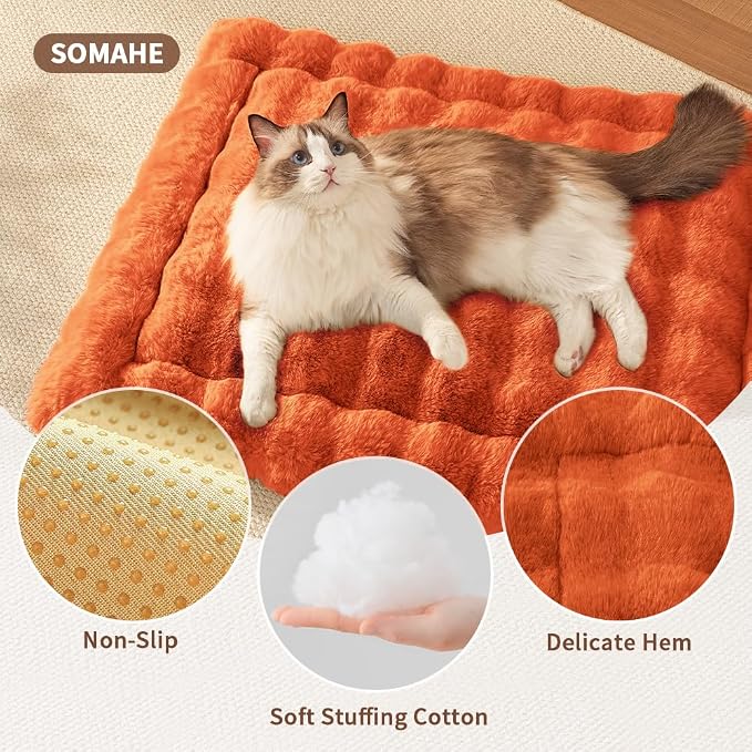 Self-Warming Cat Bed, Plush Faux Fur Pet Bed Mat - Image 5