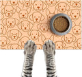 Adorable Cute Dog Faces Pattern Pets Food Mat Spill-Proof Pets Feeding Mats by HOMETITUTE