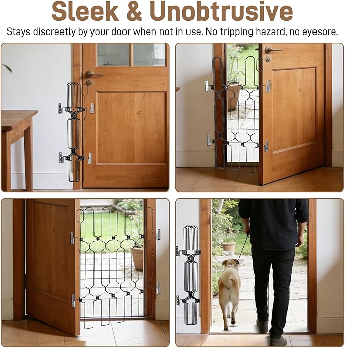 Retractable Dog Gate for Front Door 26" Wide 30.7" Tall Automatic Retractable - Image 3