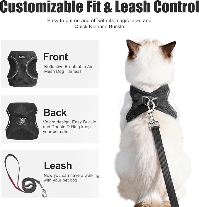 PetiFine Extra Small Step in Dog Harness and Leash Set, Cat Harness and Leash - Image 2