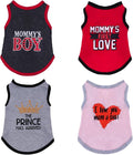 4 Pack Dog Shirts Summer Printed Puppy Clothes Novel Sleeveless Pet T Shirts by Pistha