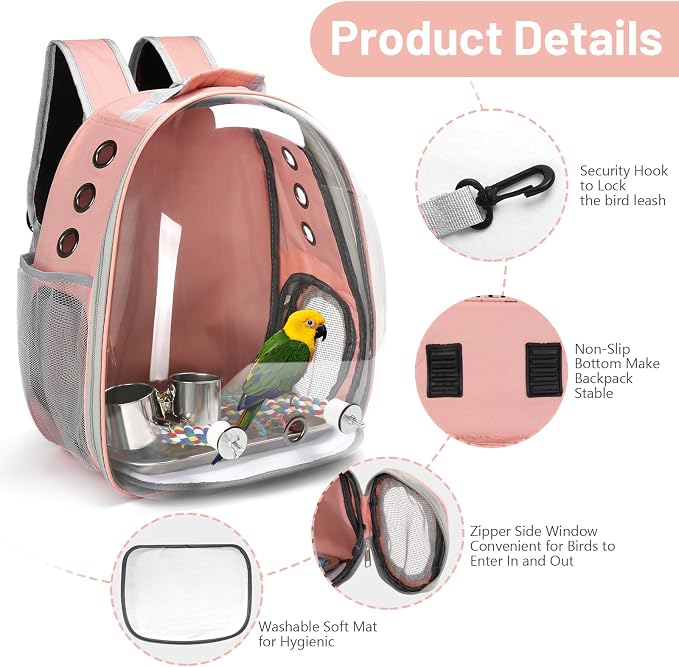 Bird Backpack Carrier, Travel Bird Cage - Image 3
