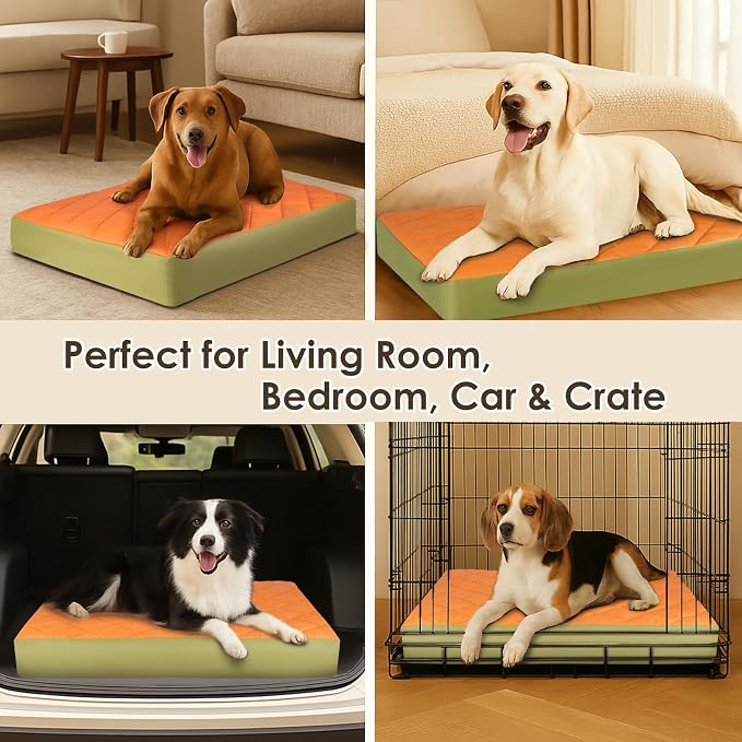 35.5" x 23.5" x 4.7" Large Orthopedic Dog Beds, Waterproof Faux Leather Memory - Image 7