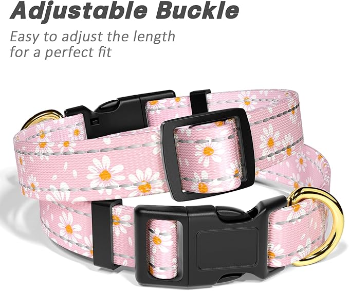 Reflective Dog Collar for Extra Small Dogs, Cute Daisy Theme Adjustable - Image 6