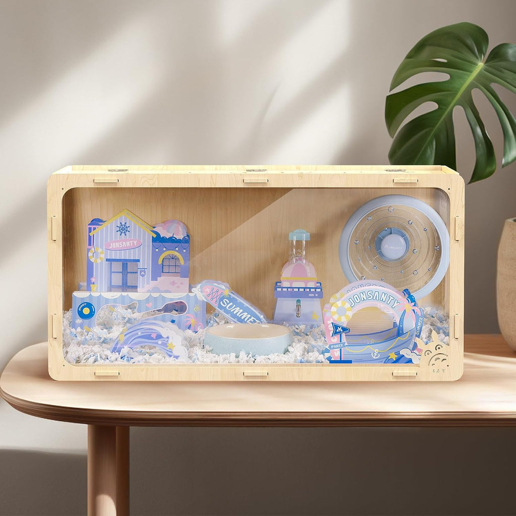 31.5 inch Wooden Hamster Cage, Large Habitat, Openable Top - GlobalHabitat Supply