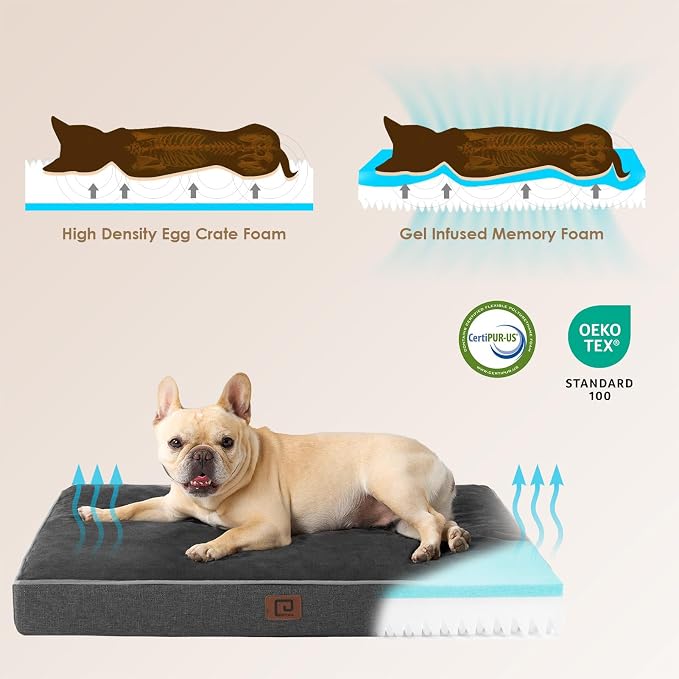 EHEYCIGA Waterproof Dog Bed Orthopedic 47"x29", Memory Foam Pet Bed - Image 4