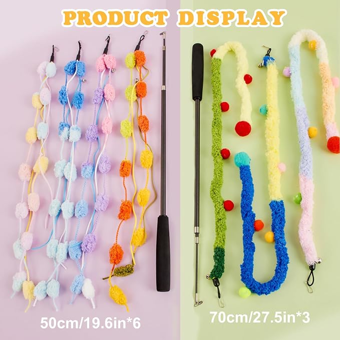 Cat Wand Toy, Long Interactive Wand Toys - Image 5