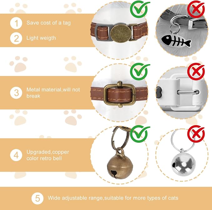 2 Pcs PU Leather Cat Collar Breakaway - Image 6