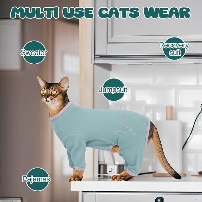 Cat Pajamas for Cats Only, Sticky Hair Cat Clothes, Sphynx Hairless Cats Sweater - Image 6