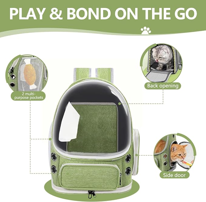 Expandable Cat Backpack Carrier, Breathable Cat Bubble Backpack - Image 4