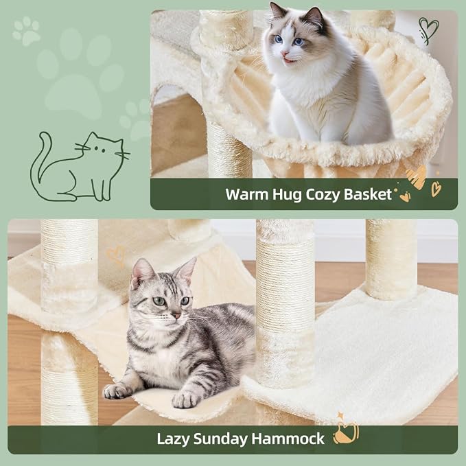 Taoqimiao 71 Inches Cat Tree for Large Cats 20lbs+, 3 Giant Perches, Widened - Image 4