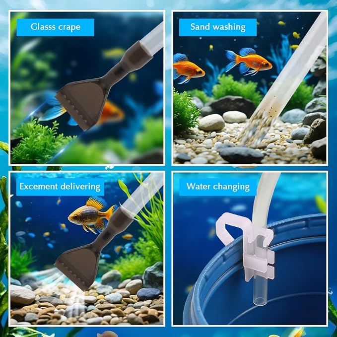 Aquarium Gravel Cleaner, Fish Tank Cleaner Kit, Aquarium Manual Press Noiseless - Image 4