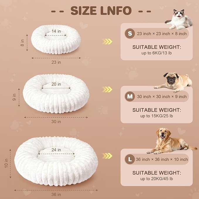 Self Warming Cat Bed, Donut Pet Bed - Image 5