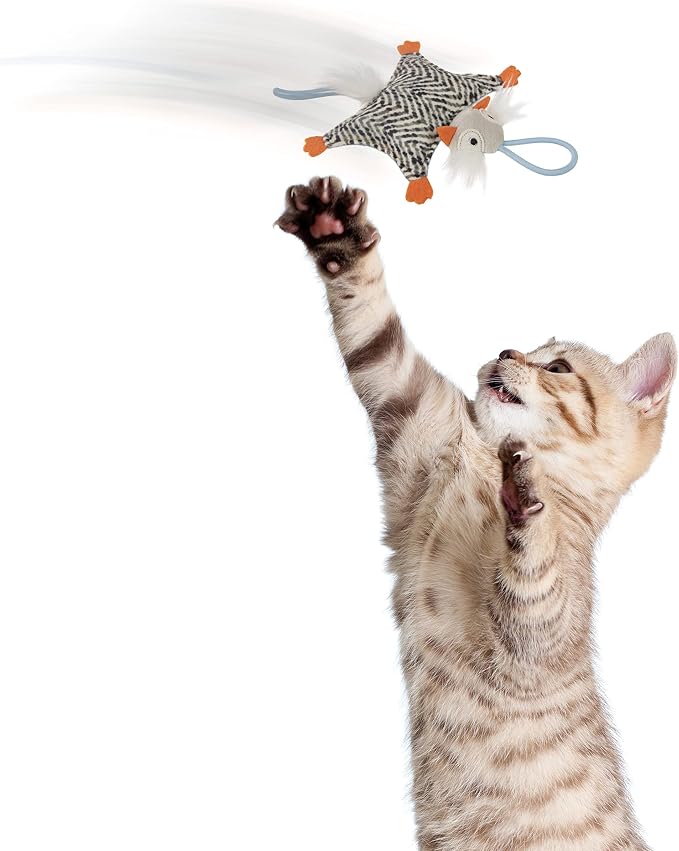 Instincts by SmartyKat HappyNip Soarin' Squirrel Crinkle Launcher Plush - Image 3