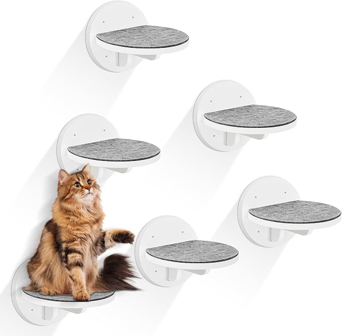 Cat Wall Shelves Furniture Set of 6, Wooden Cat Steps for by GADKE