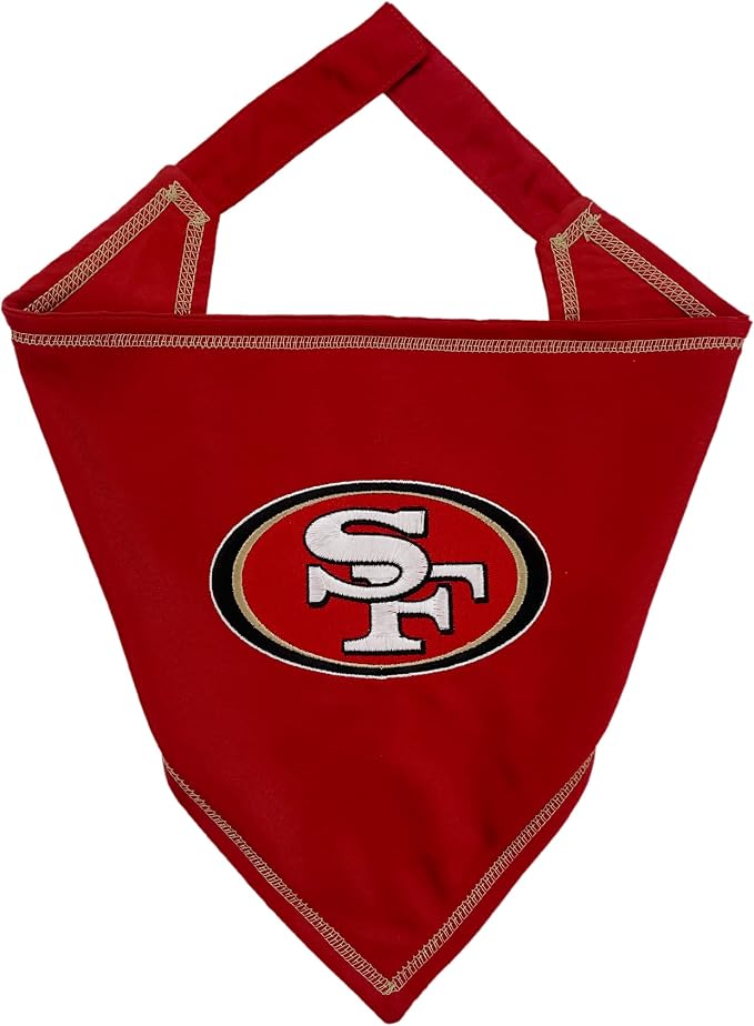 Pets First NFL SAN Francisco 49ERS TIE Bandana, Small/Medium. Dog Bandana Scarf by PETSFIRST