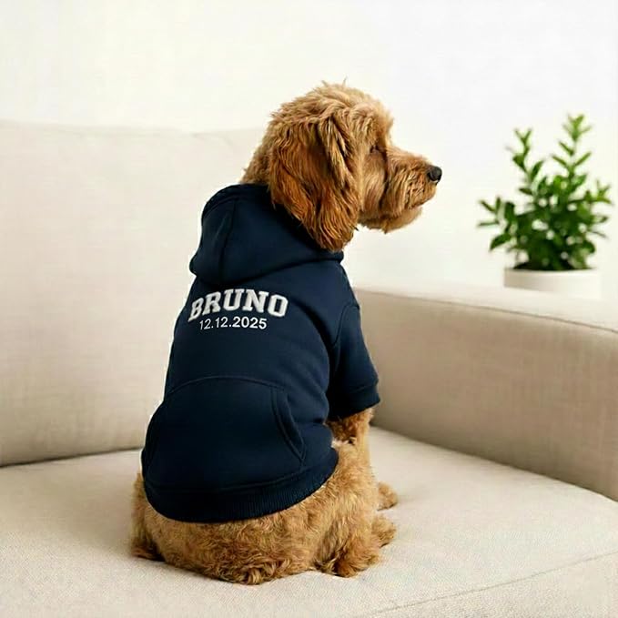 Personalized Dog Hoodie, Custom Embroidered Name Pet Hoodie, Warm Winter Outfit - Image 6