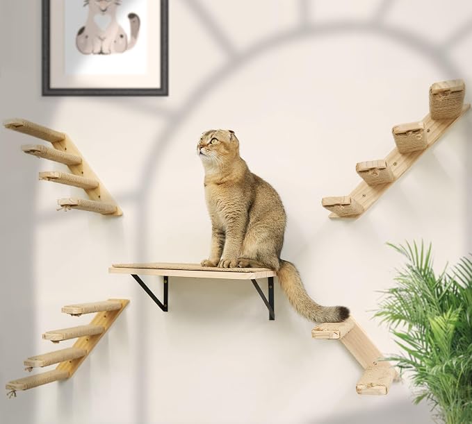 Cat Climbing Stair Shelf Wall Mounted Reversible Left & Right Direction - Image 7