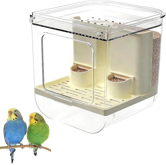 No Mess Bird Feeder for Cage, Hanging Bird Bath for Cage for Lovebirds by Pcmursal