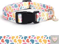 Love Pattern Dog Collar with Buckle Adjustable Safety Nylon Collars by BOOMIBOO