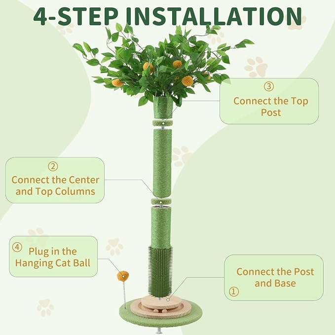 Cat Scratching Post for Indoor Cats Adults, 45 Inch Tall Cat Scratcher - Image 7