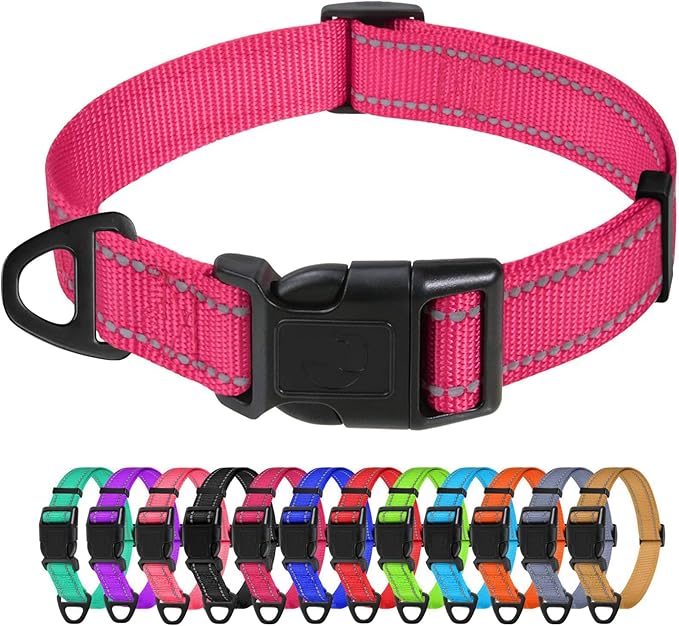 TagME Reflective Nylon Dog Collars, Adjustable Classic Pet Collar by TagME